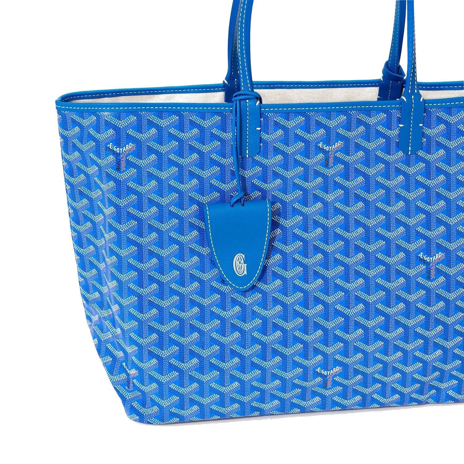 Canvas Tote with Personalized Stripes - Small - Sky Blue - 42