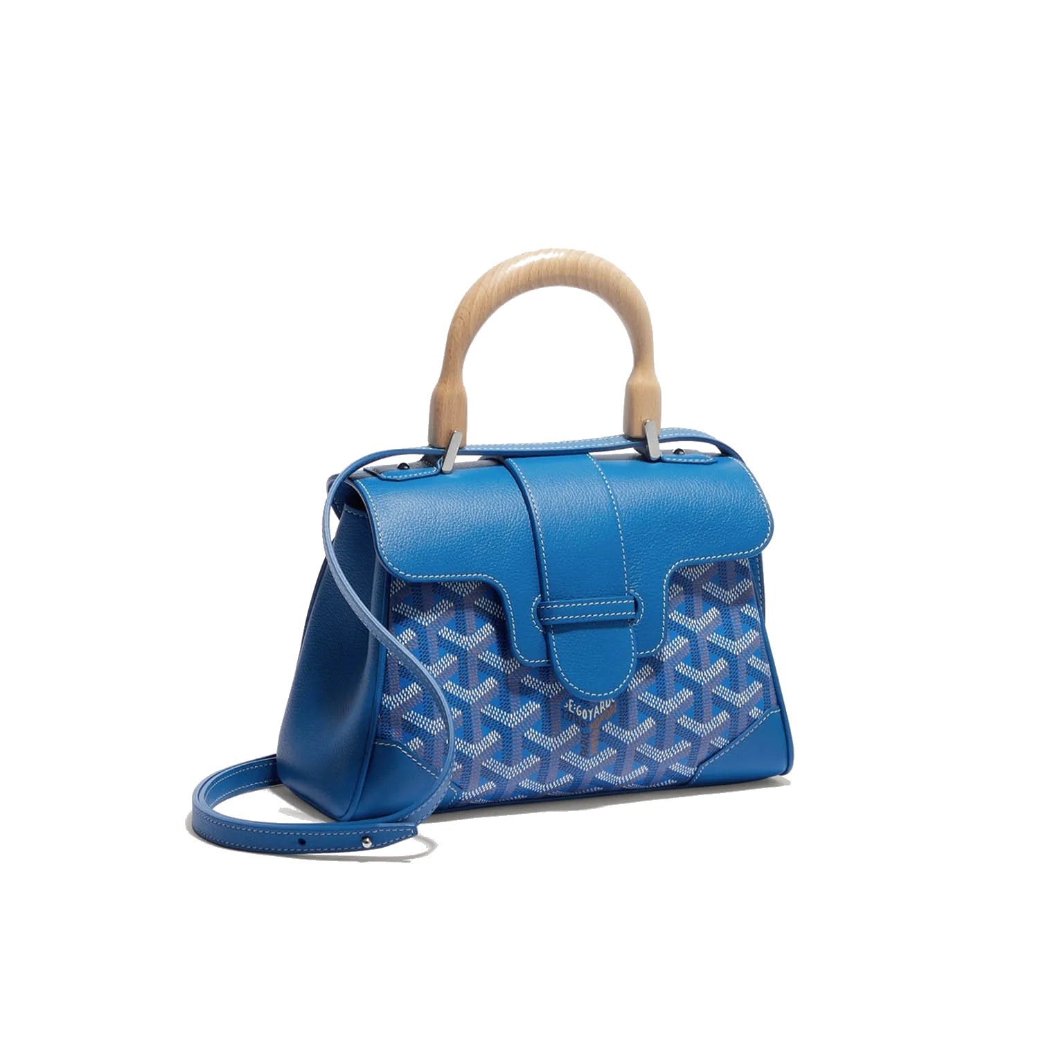 Soft Leather Mini Crossbody Bag - Sky Blue