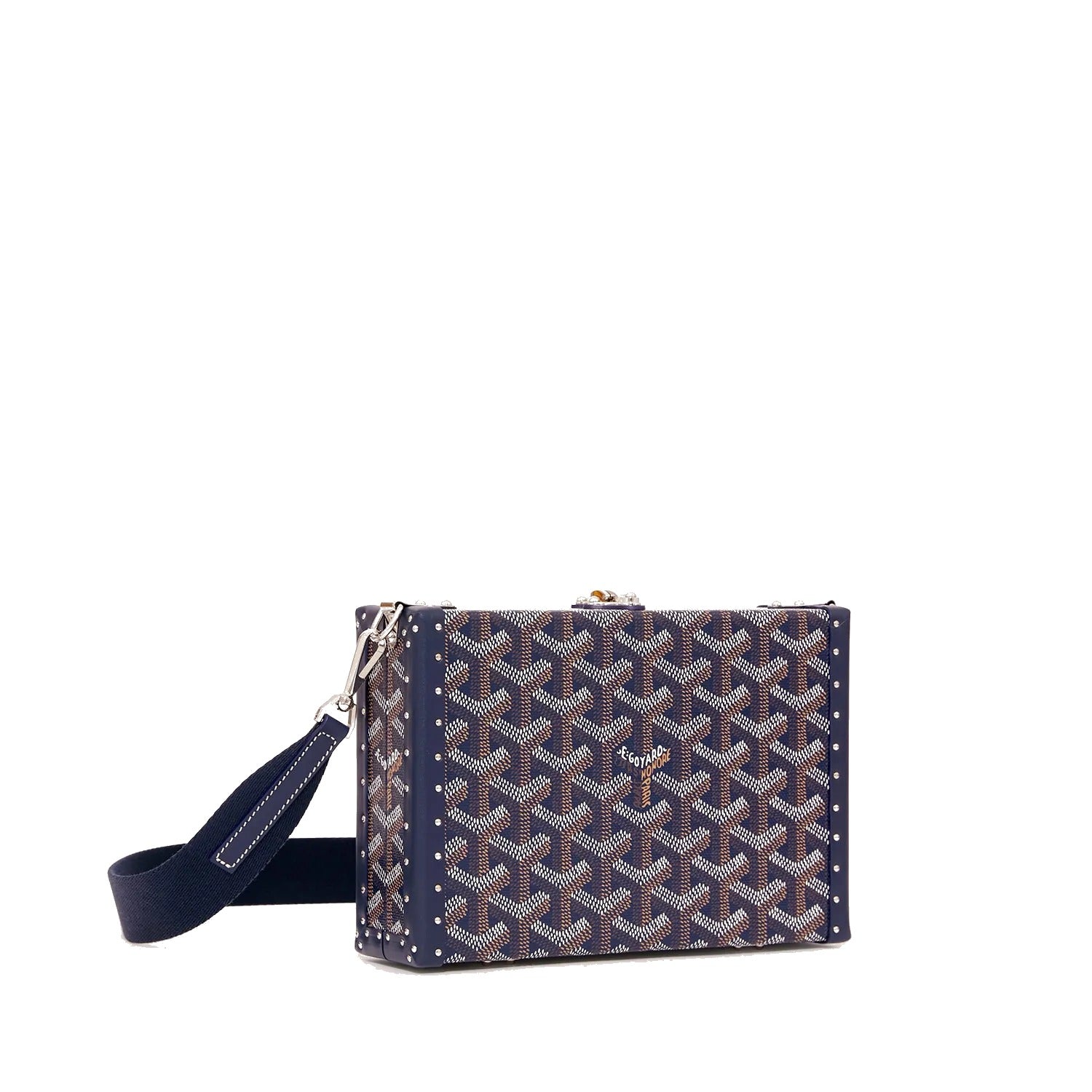 Trunk Crossbody Box Bag - Navy Blue