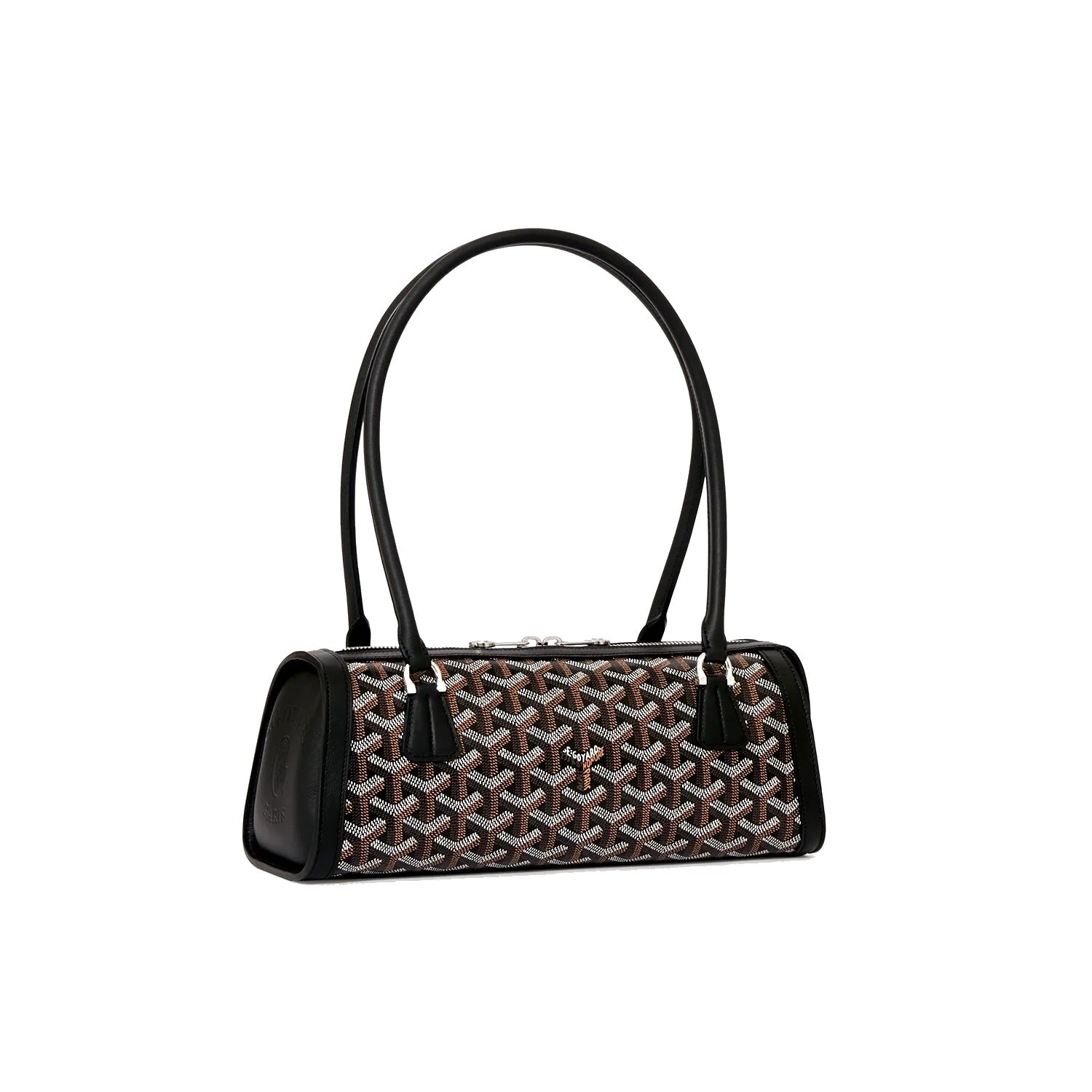 Round Structured Top-Handle Bag - Black