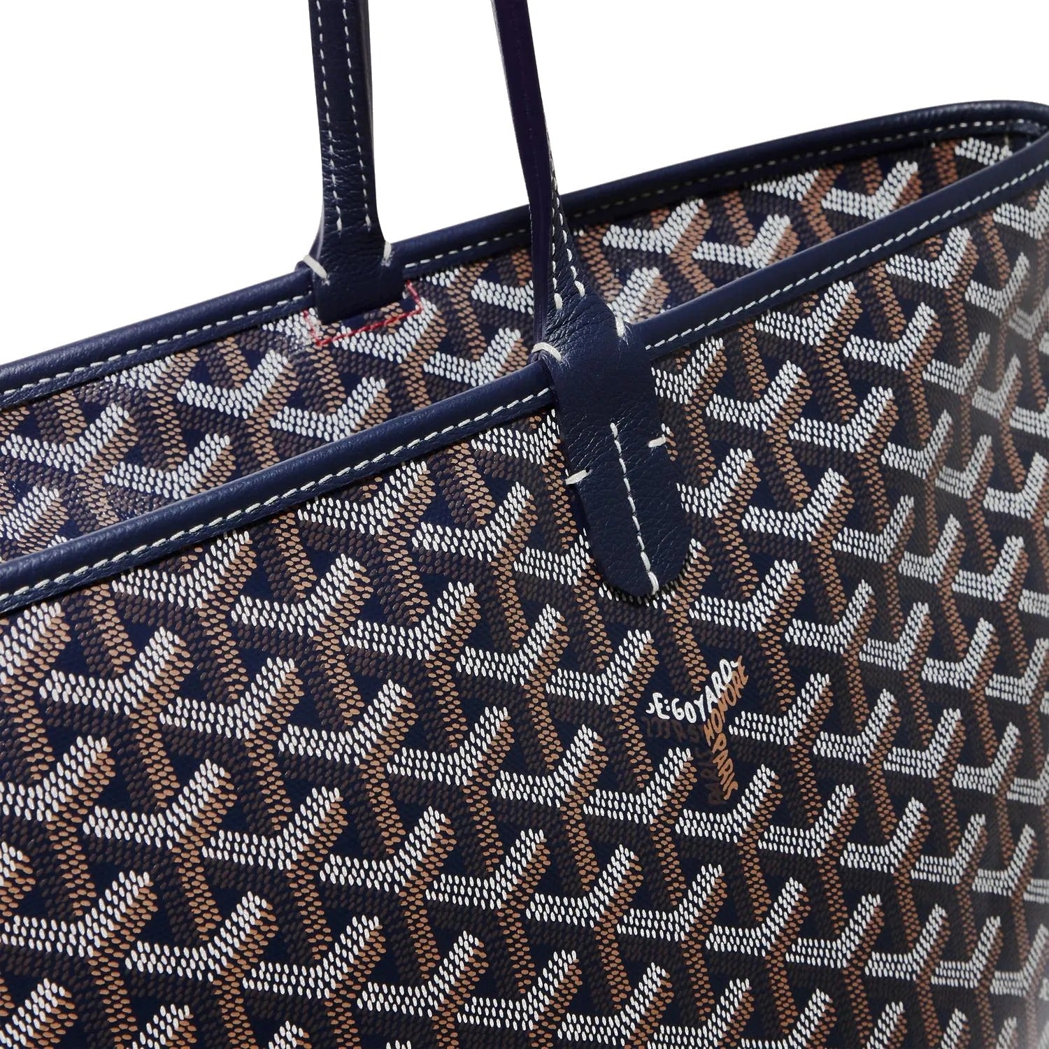 Zippered Canvas Tote - Medium - Navy Blue - 31