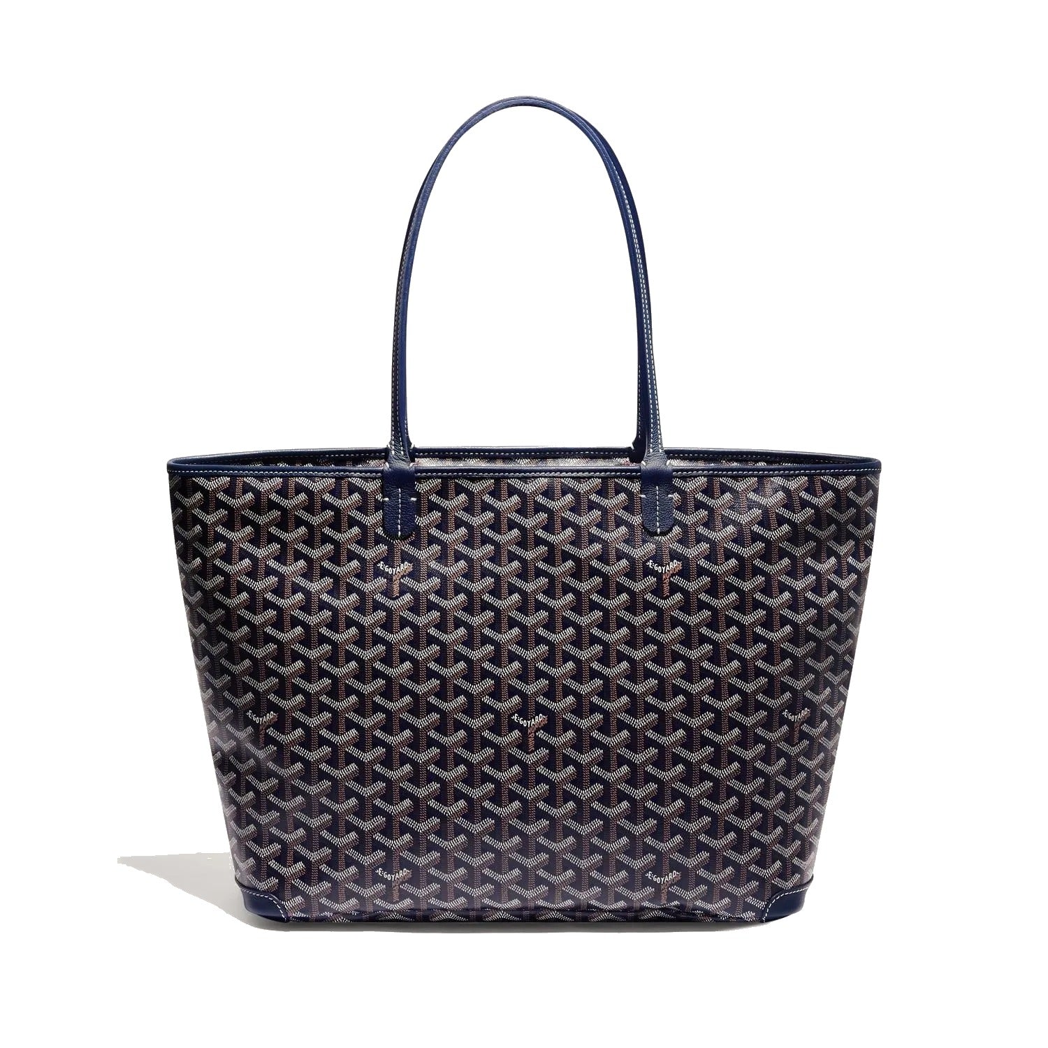 Zippered Canvas Tote - Medium - Navy Blue - 30