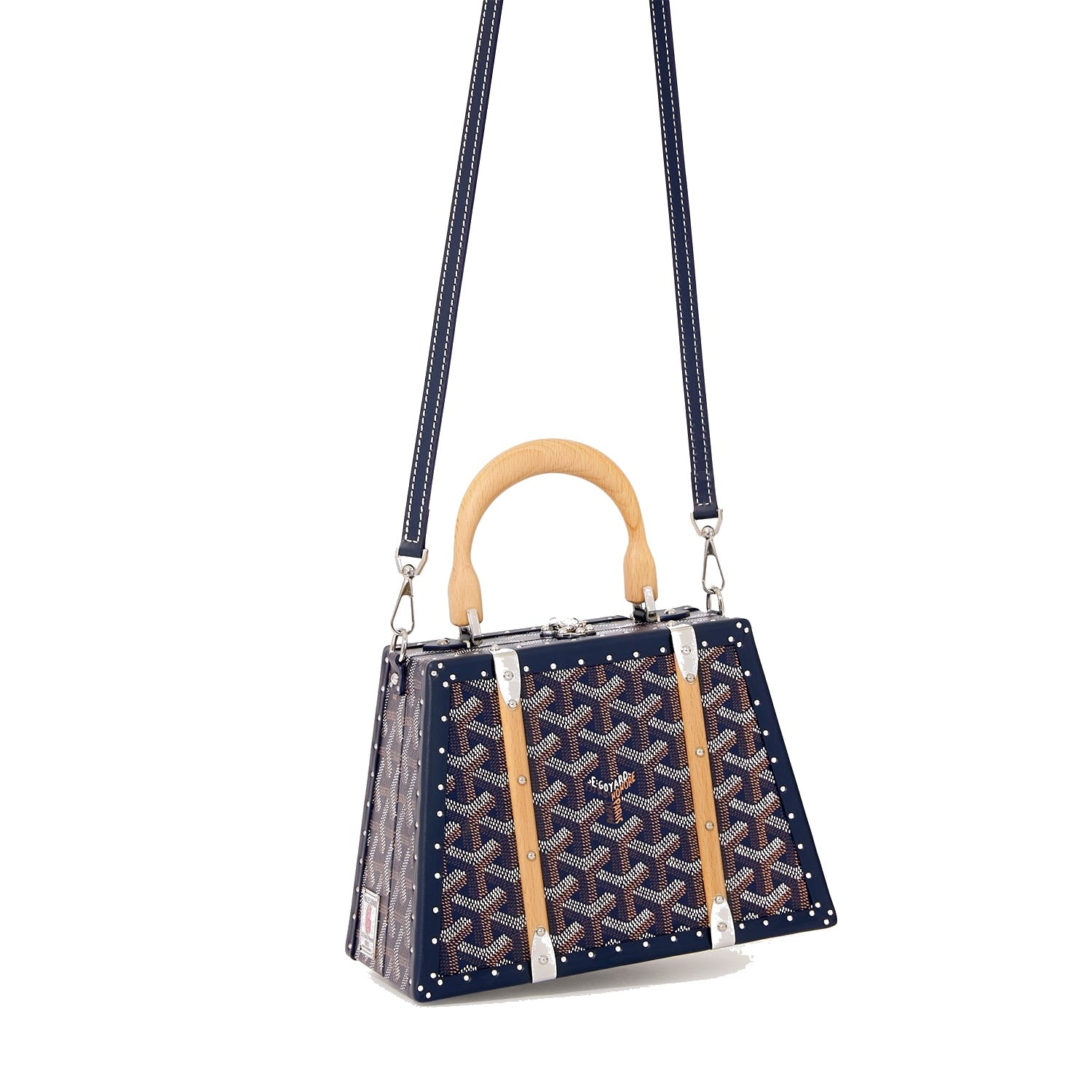 Mini Structured Trunk Crossbody - Navy Blue - 20