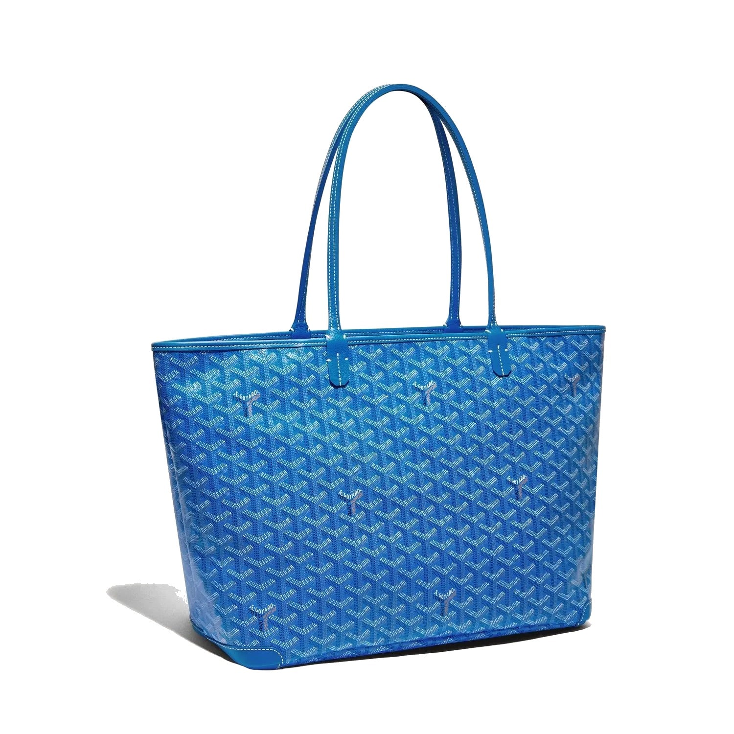 Zippered Canvas Tote - Medium - Sky Blue