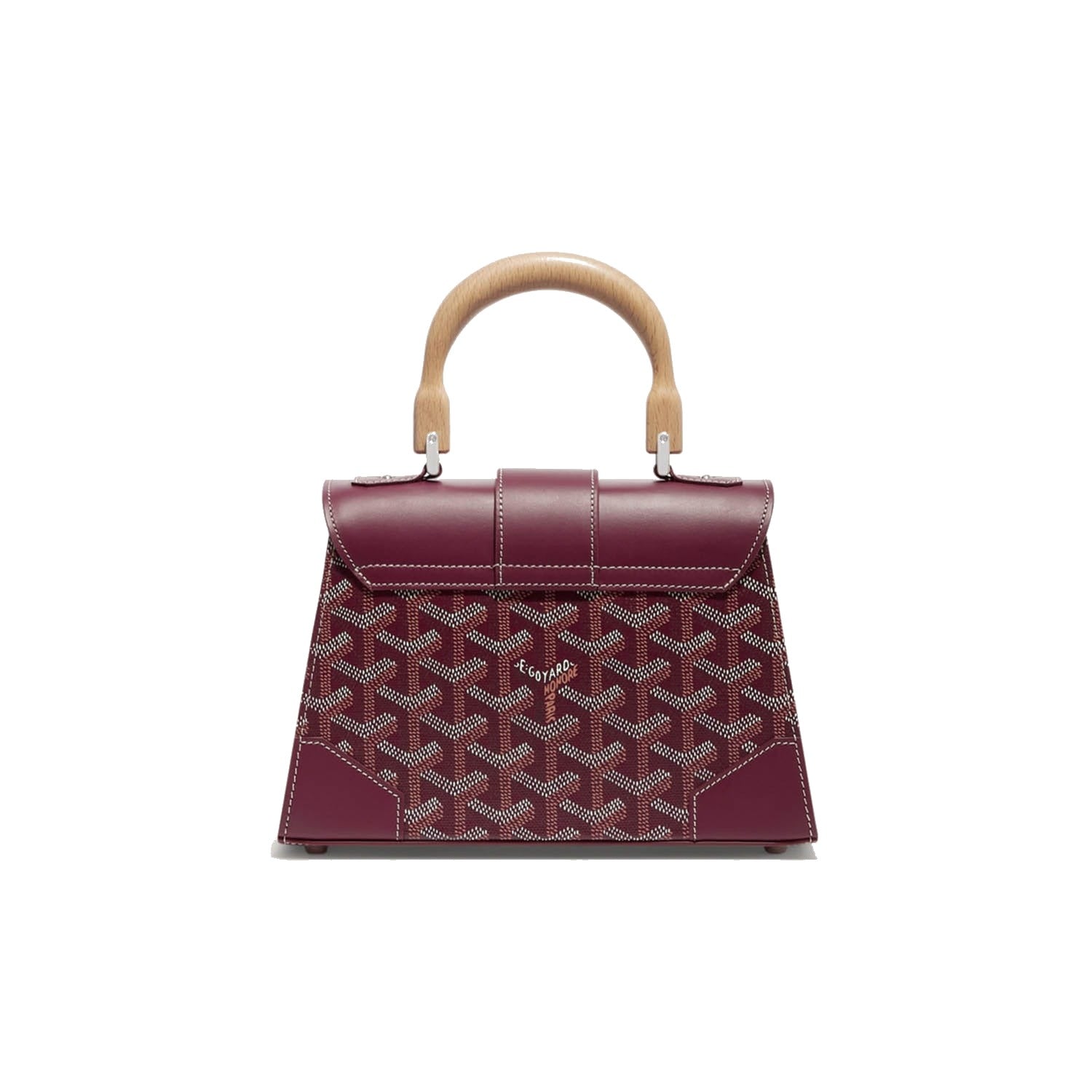Structured Mini Top-Handle Bag - Burgundy - 43