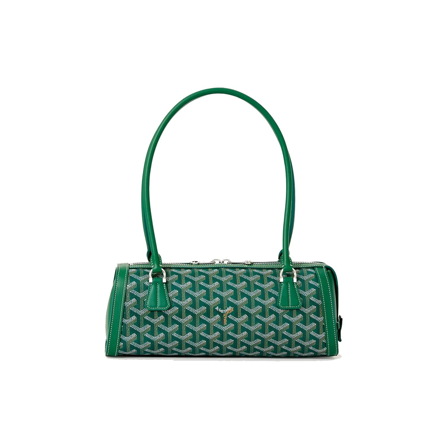 Round Structured Top-Handle Bag - Green - 27