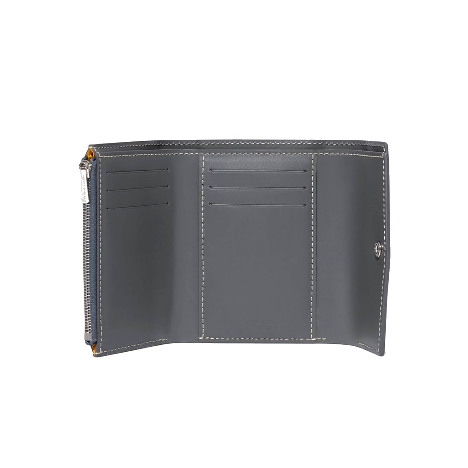Compact Bi-Fold Wallet with Coin Pocket - Grey - 43
