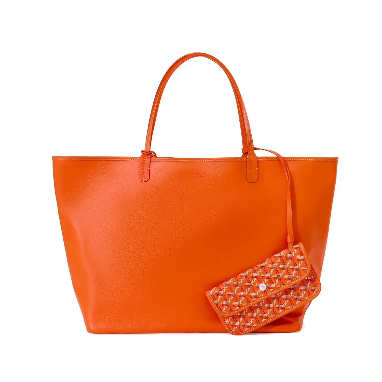 Reversible Leather Tote Bag - Large - Orange - 17