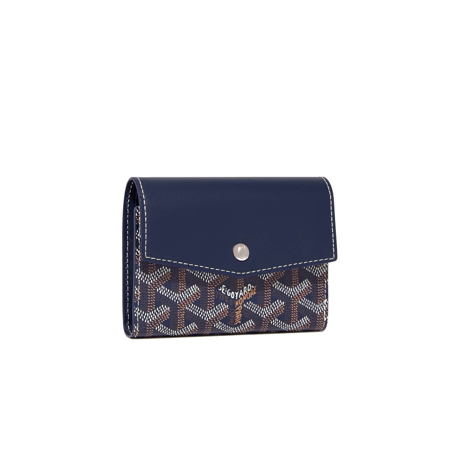 Compact Bi-Fold Wallet with Coin Pocket - Navy Blue