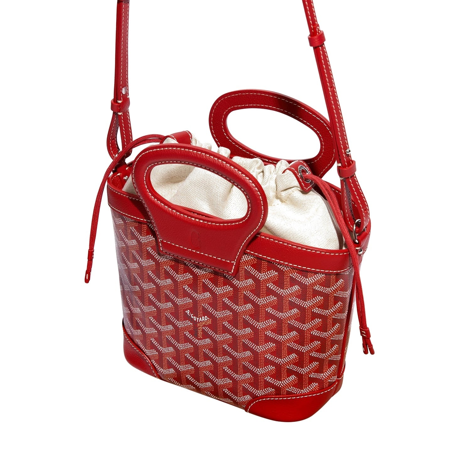 Drawstring Mini Bucket Bag - Red - 12