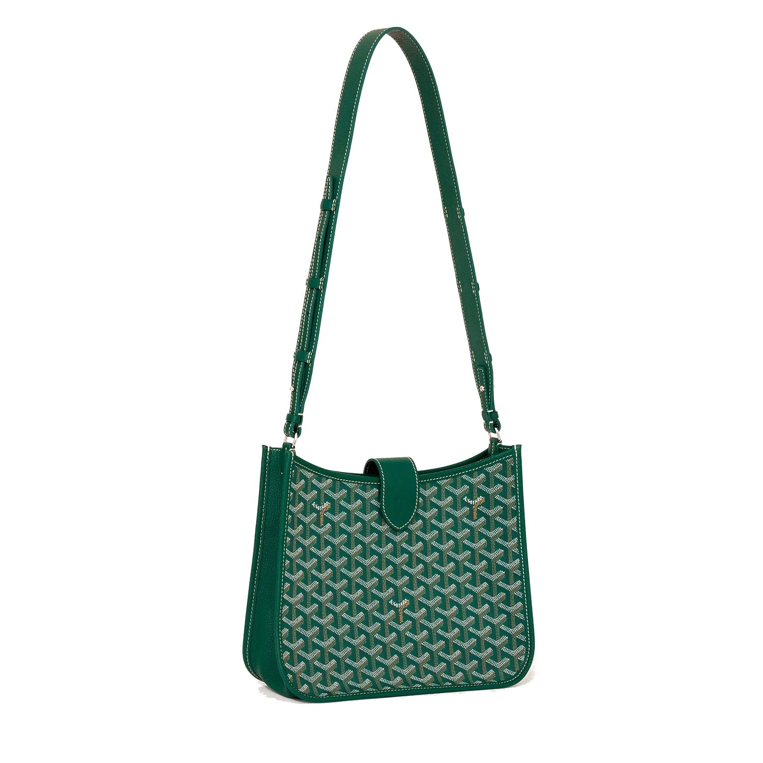 Canvas Flap Crossbody Bag - Green - 28