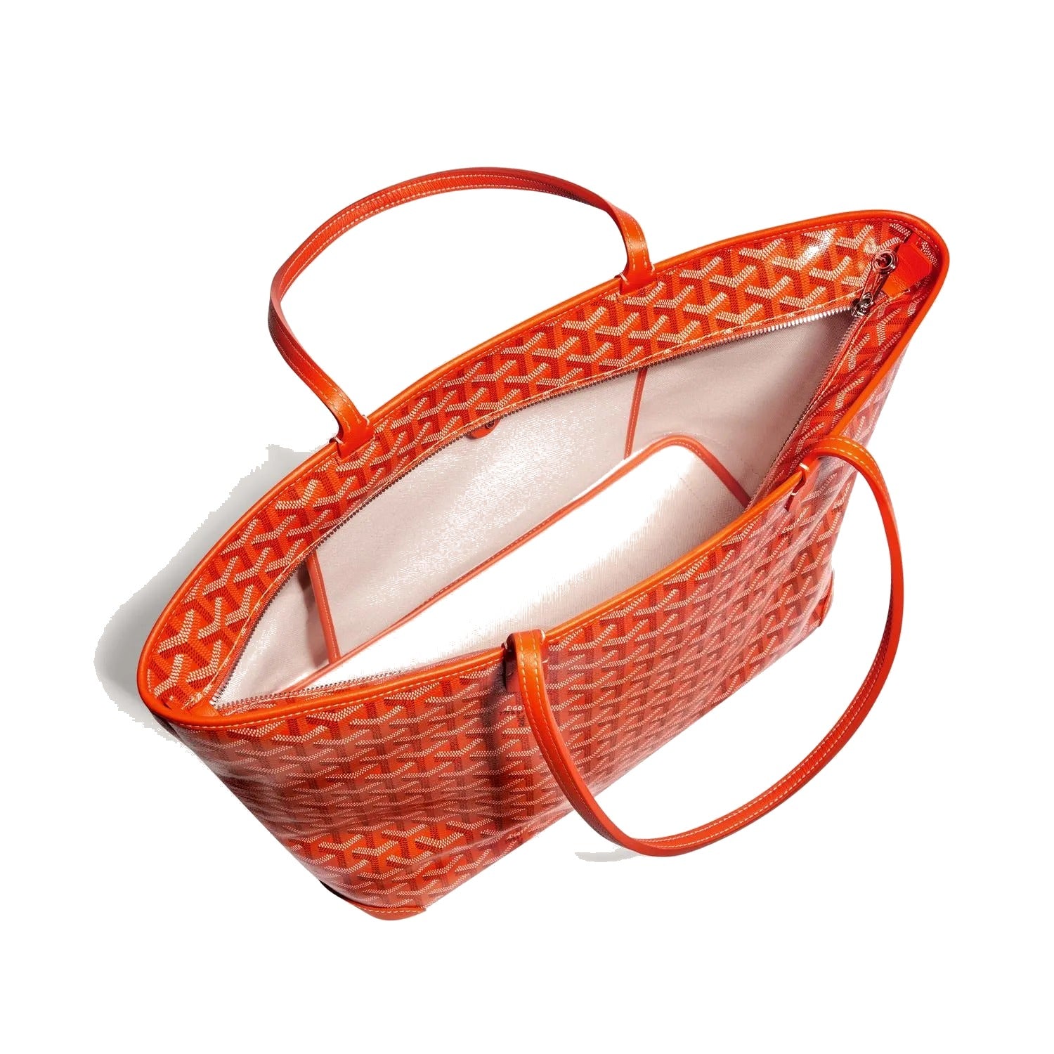 Zippered Canvas Tote - Medium - Orange - 16