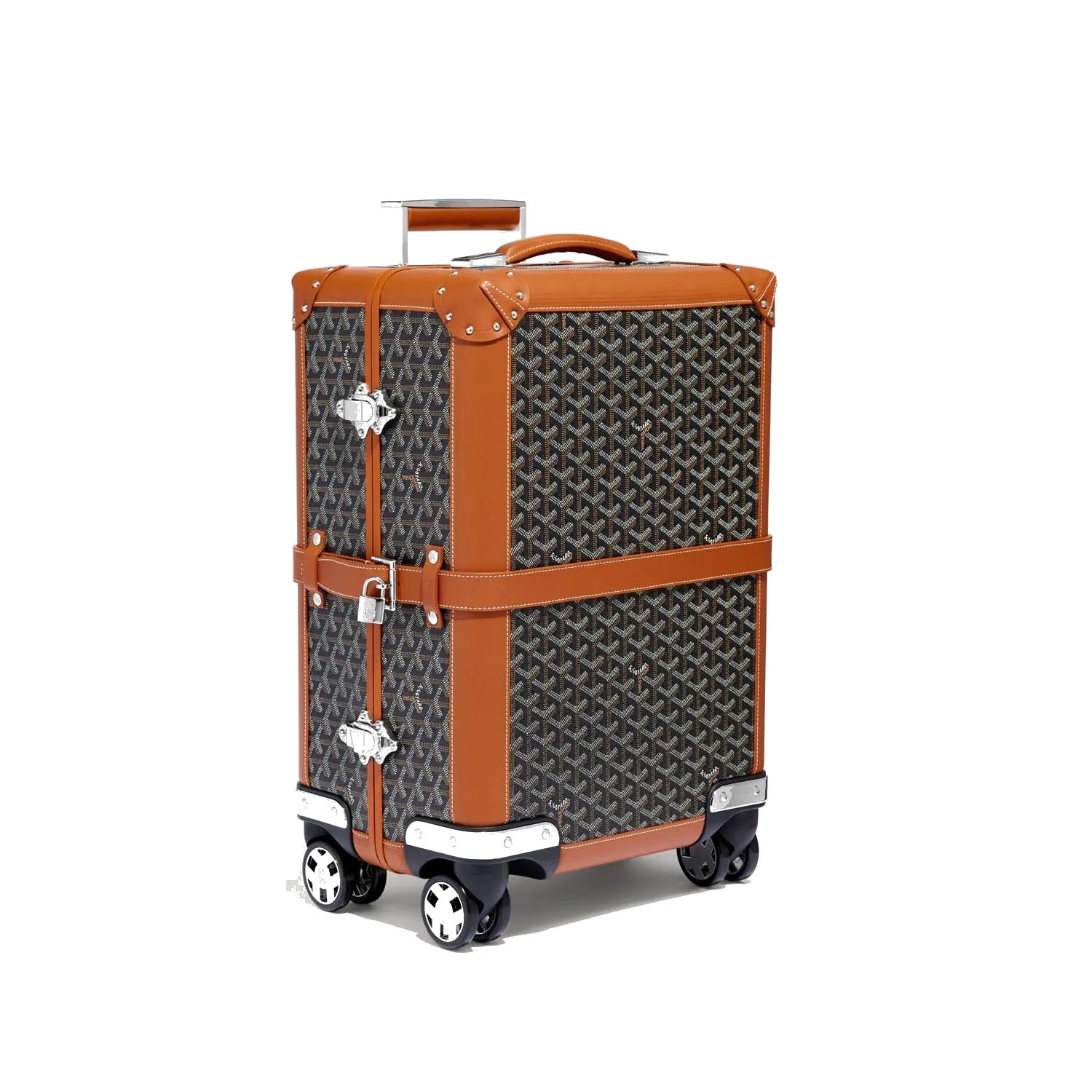 Canvas Rolling Trolley Suitcase - Cabin - Black & Tan