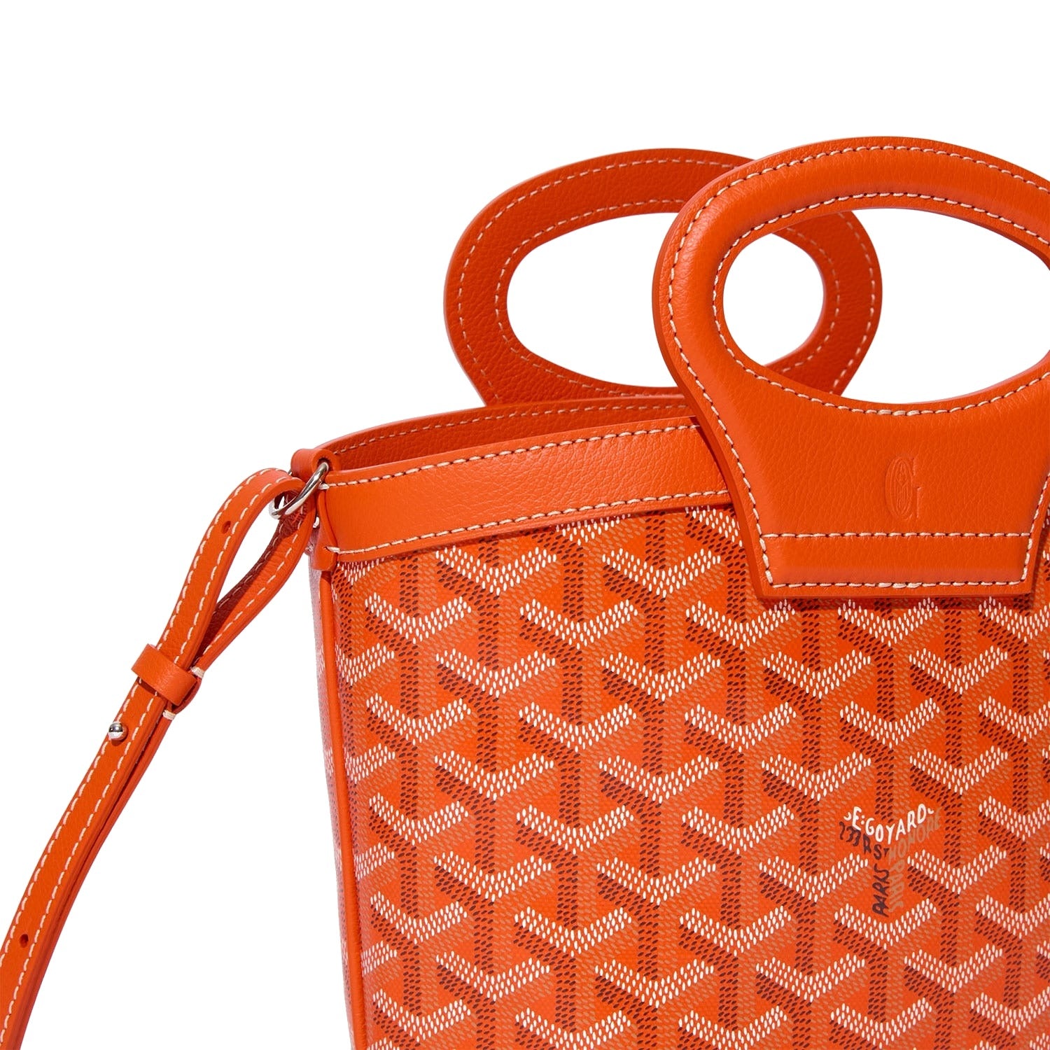 Drawstring Mini Bucket Bag - Orange - 15