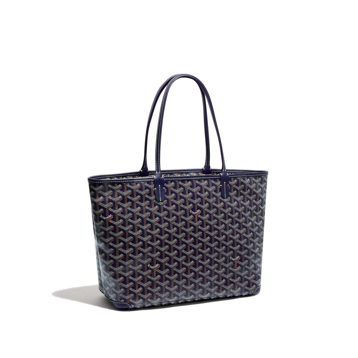 Zippered Canvas Tote - Small - Navy Blue