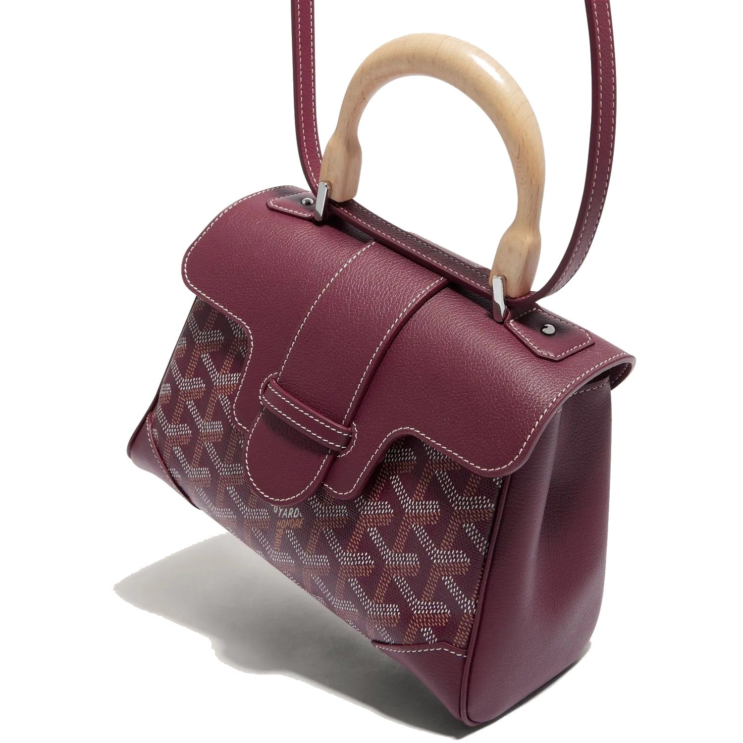 Soft Leather Mini Crossbody Bag - Burgundy - 44