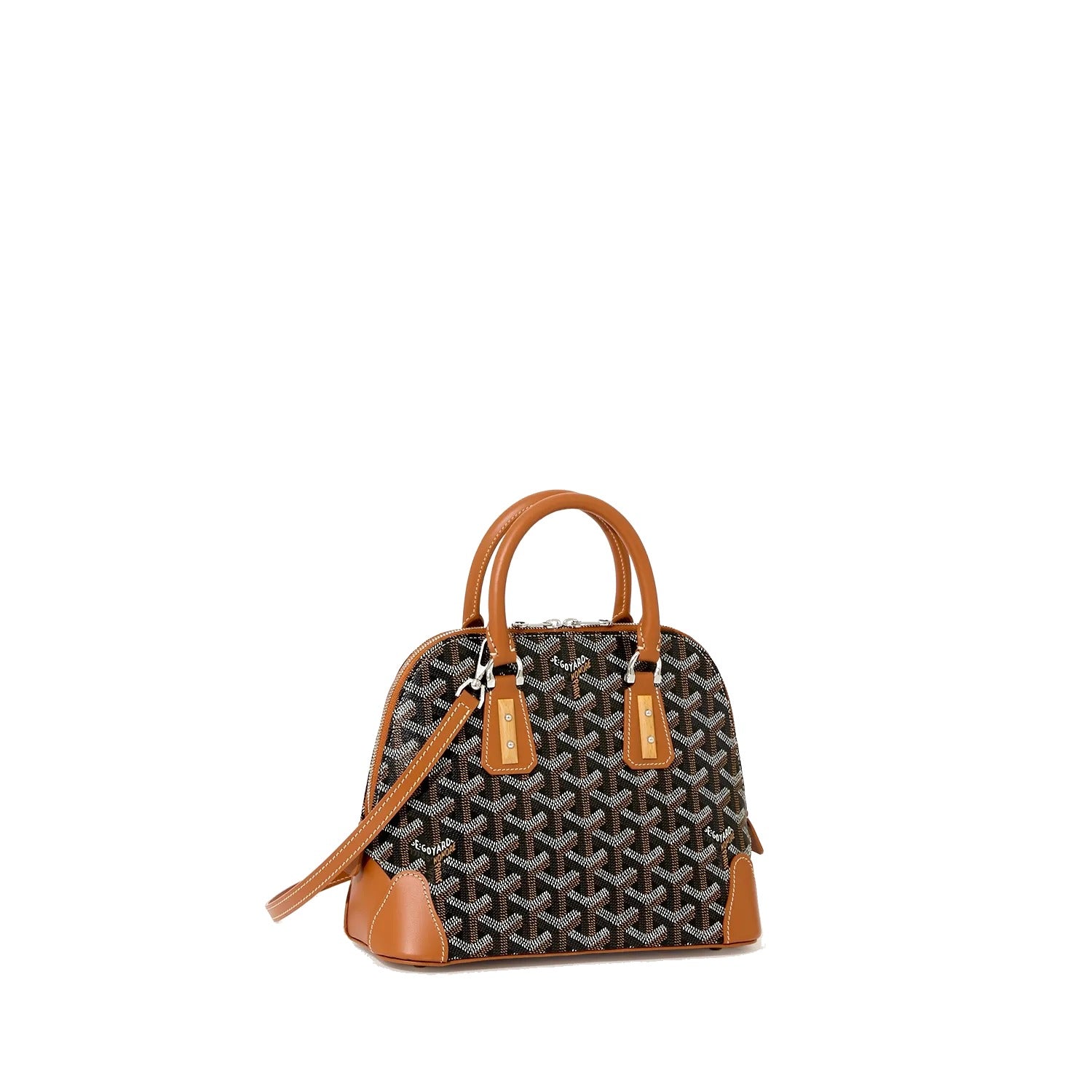 Mini Structured Top-Handle Bag - Black & Tan