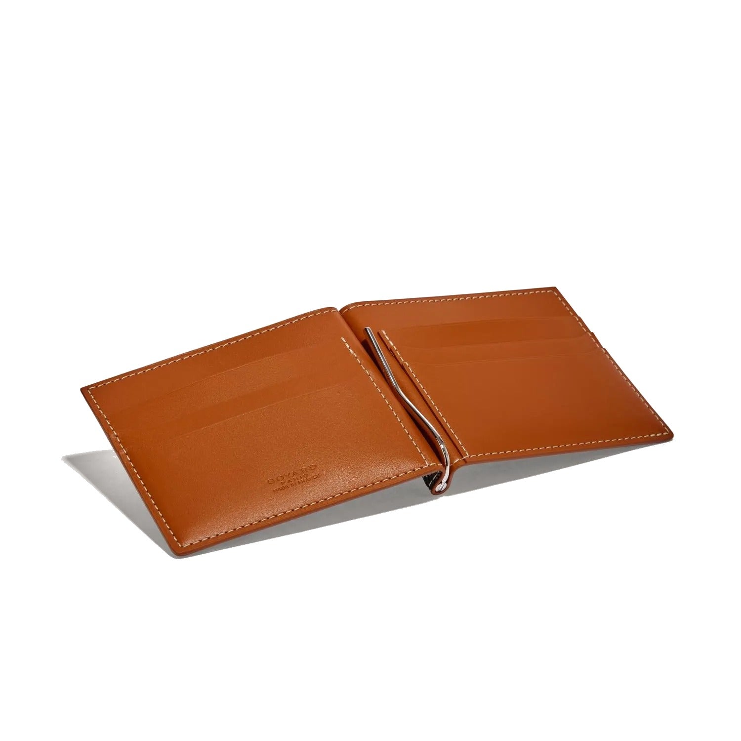 Leather Money Clip Card Holder - Black & Tan - 5