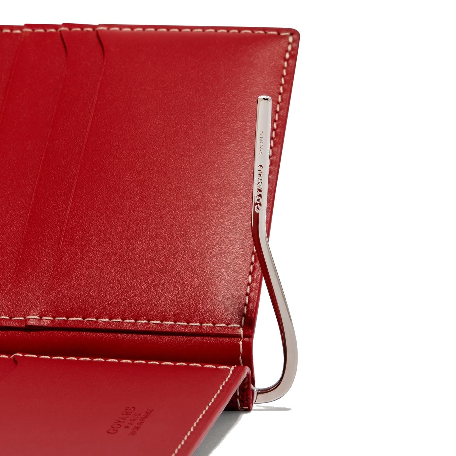 Leather Money Clip Card Holder - Red - 9