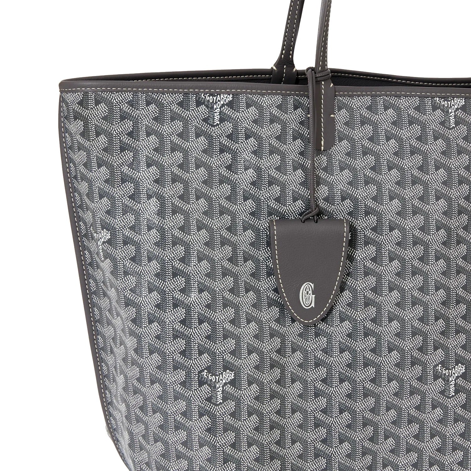 Reversible Leather Tote Bag - Large - Grey - 55