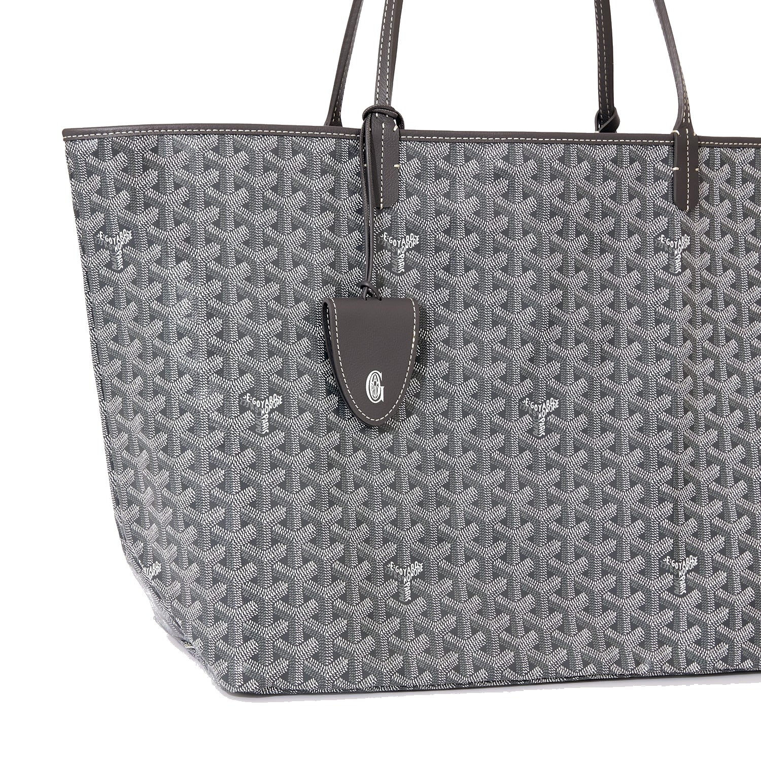Personalized Initials Canvas Tote - Large - Grey - 64