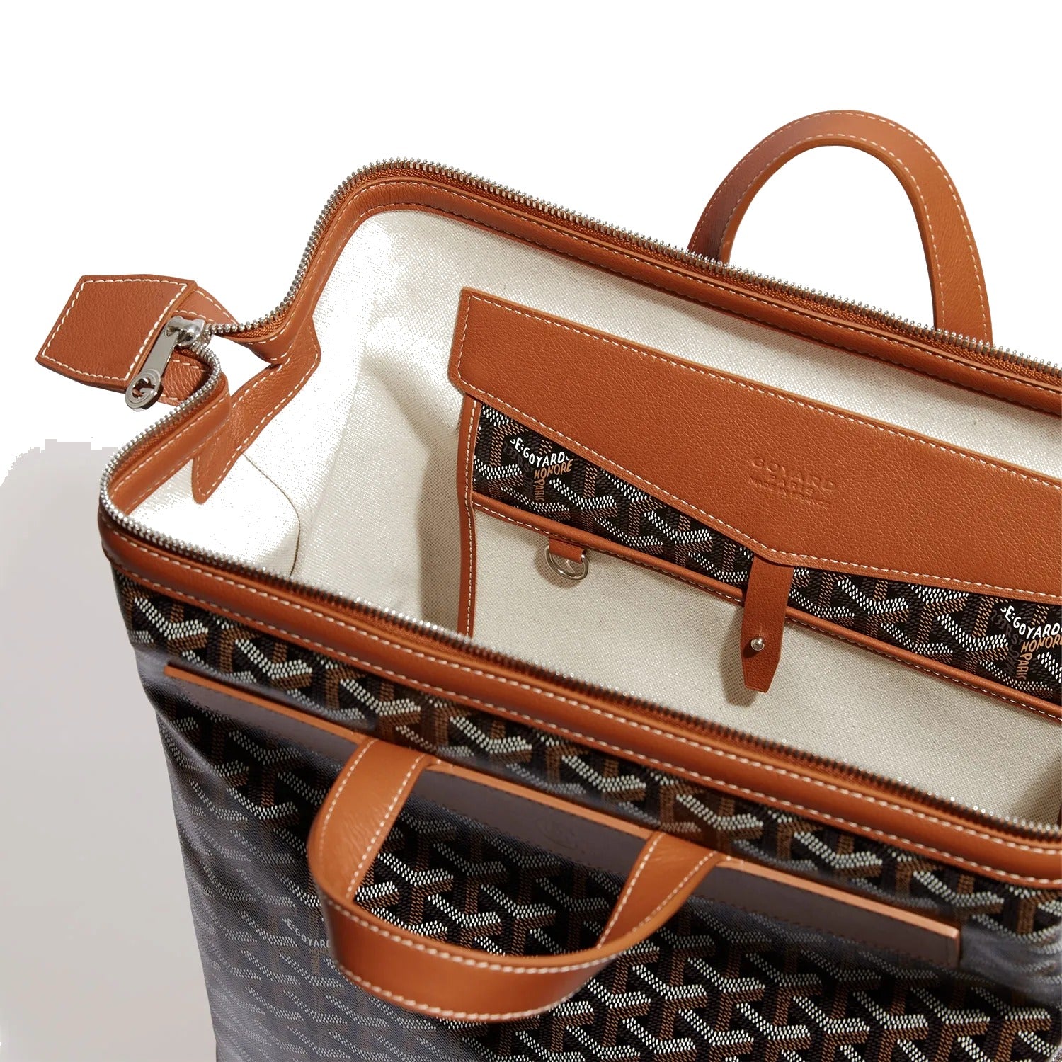Medium Canvas Backpack - Black & Tan - 12