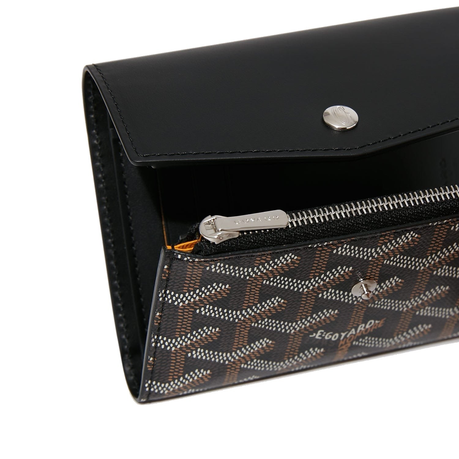 Compact Bi-Fold Wallet with Coin Pocket - Black - 4