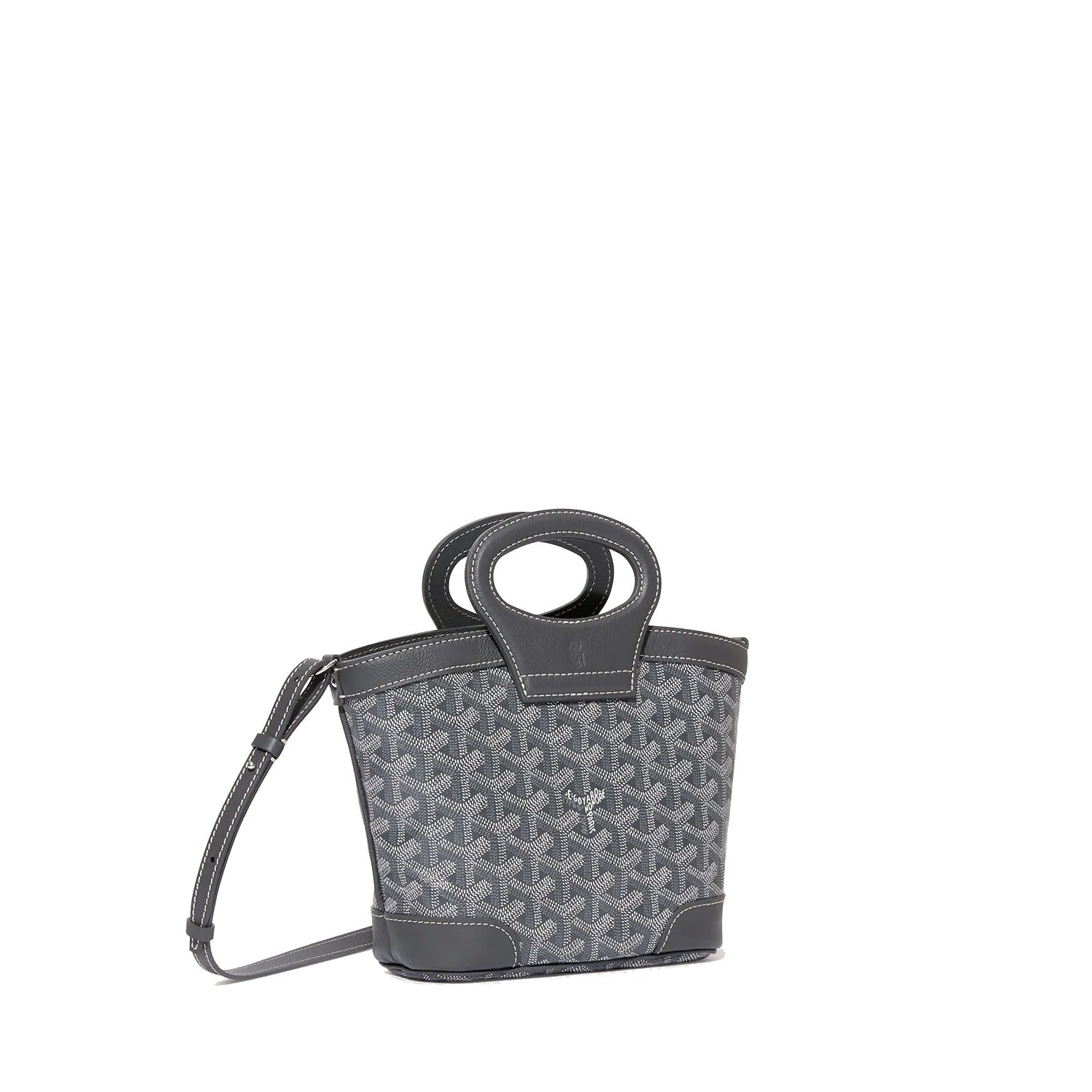 Drawstring Mini Bucket Bag - Grey