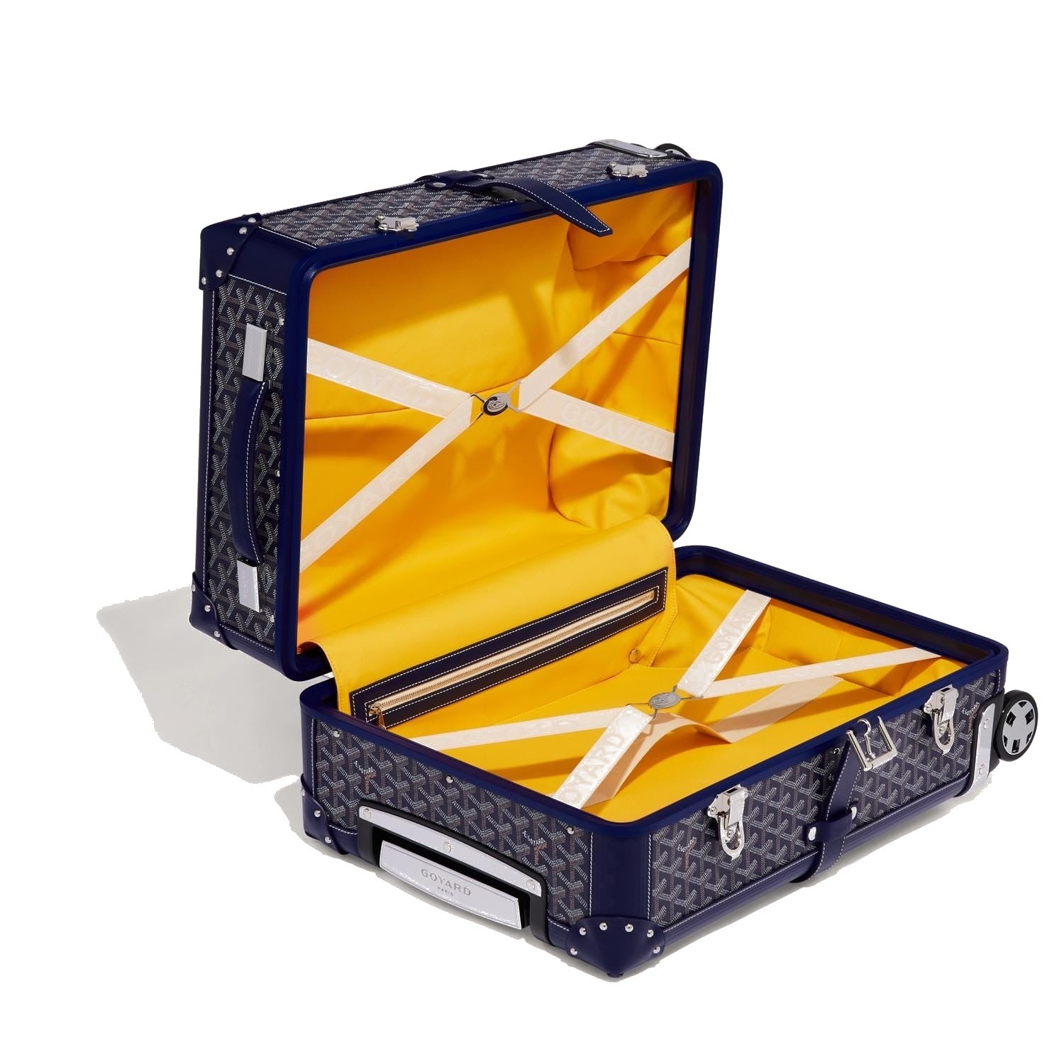 Canvas Rolling Trolley Suitcase - Cabin - Navy Blue - 44