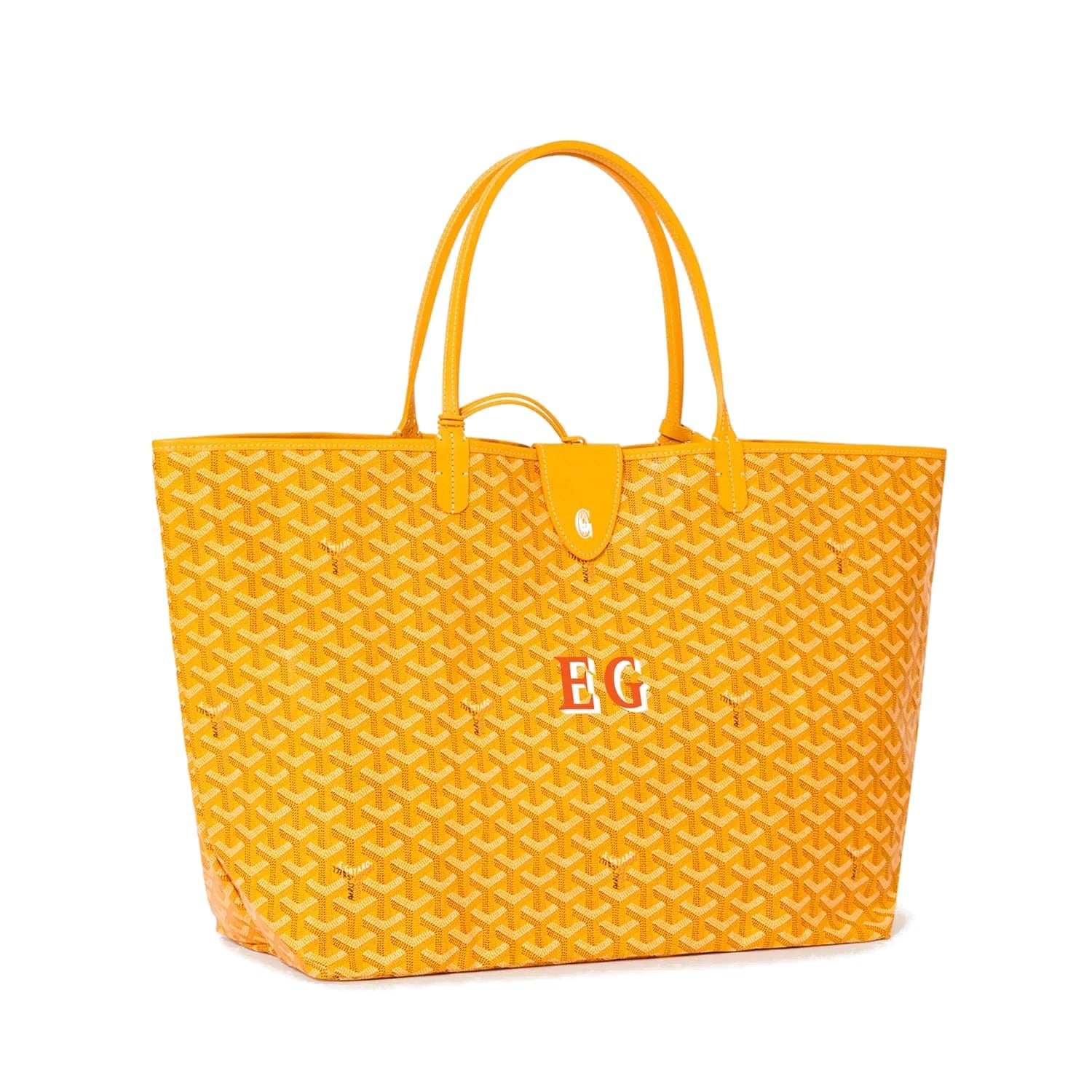 Personalized Initials Canvas Tote - Large - Yellow