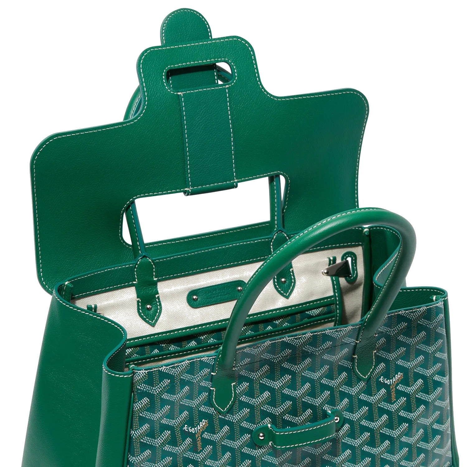 Structured Convertible Tote Bag - Green - 38