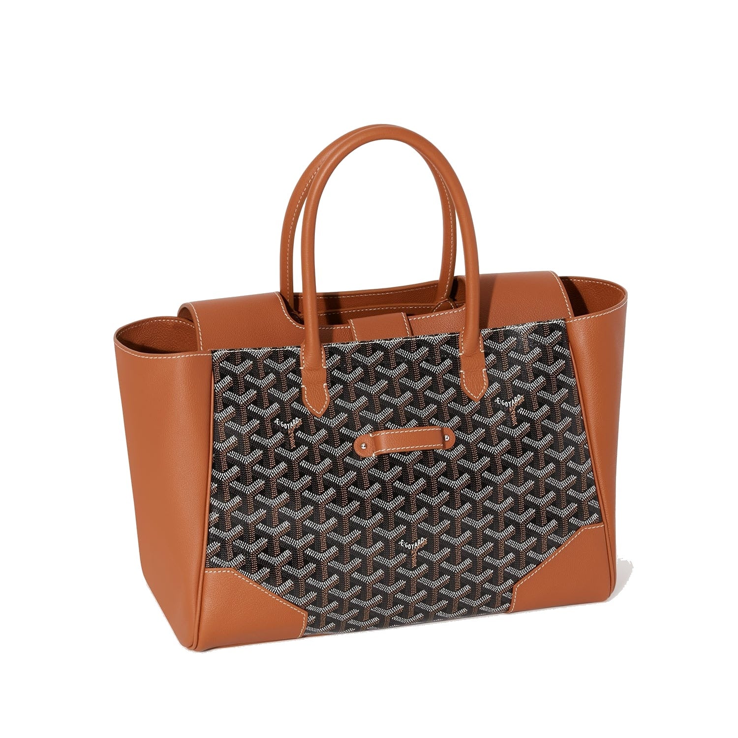 Structured Convertible Tote Bag - Black & Tan - 11