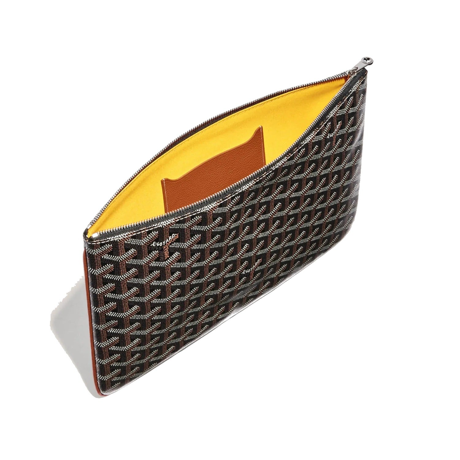 Flat Document Pouch - Medium - Black & Tan - 5