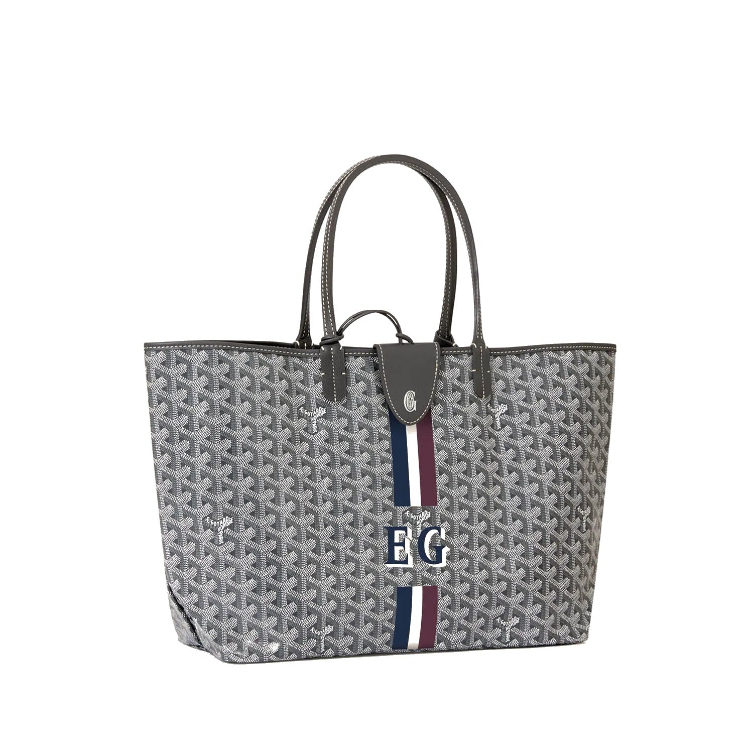 Canvas Tote with Personalized Stripes - Small - Grey