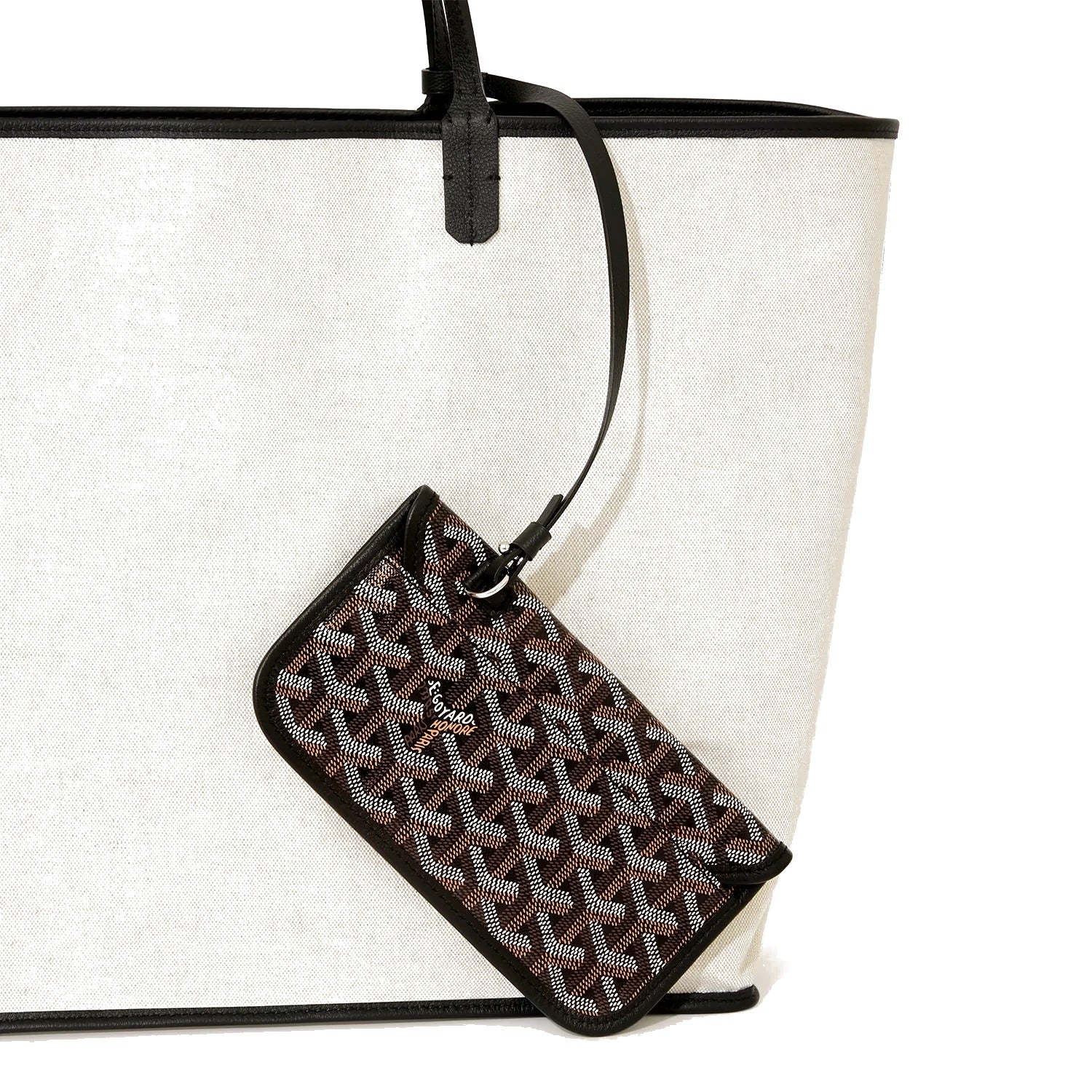 Personalized Initials Canvas Tote - Large - Black - 5