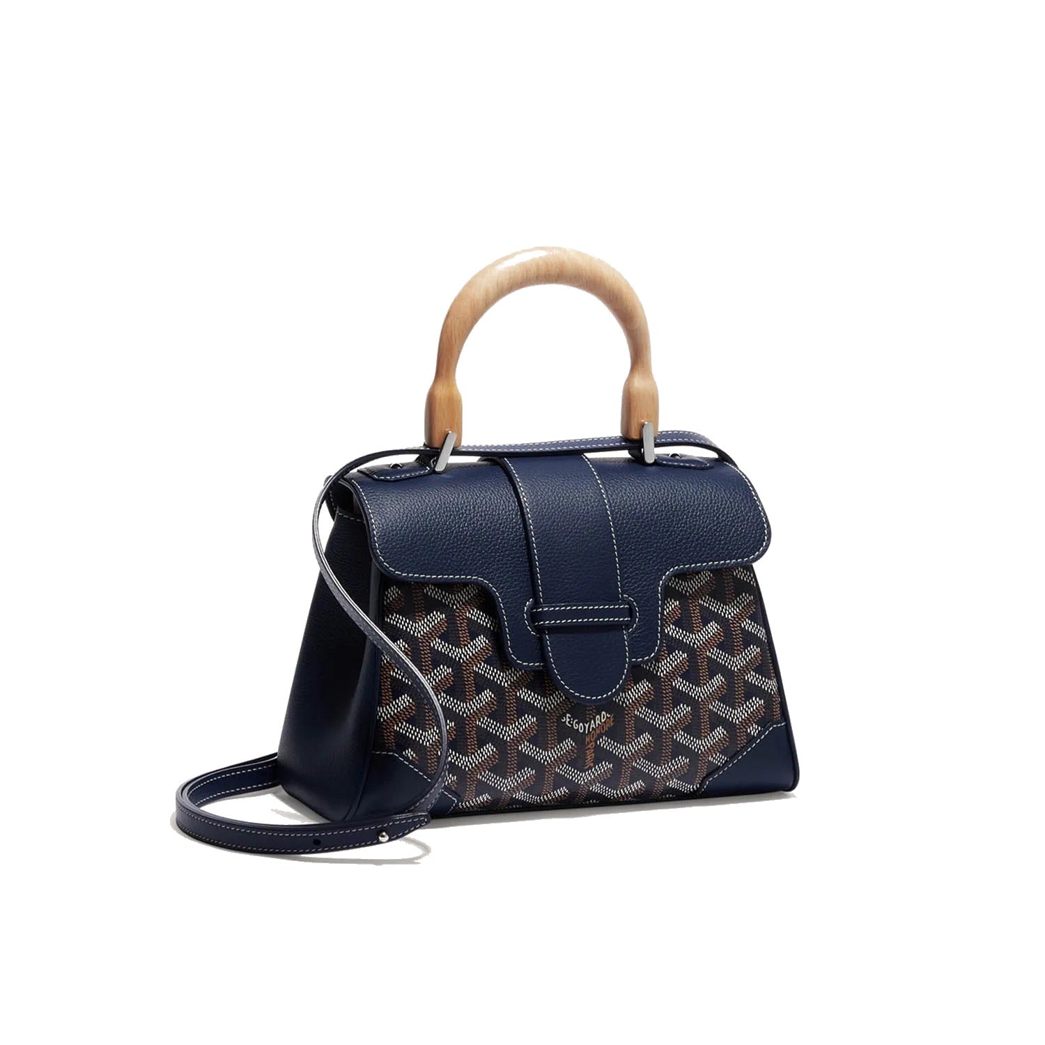 Soft Leather Mini Crossbody Bag - Navy Blue