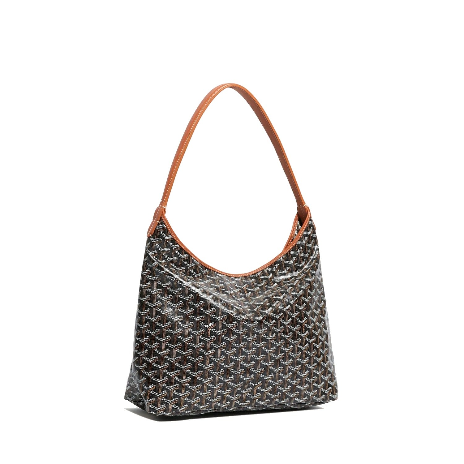 Slouchy Hobo Shoulder Bag - Black & Tan