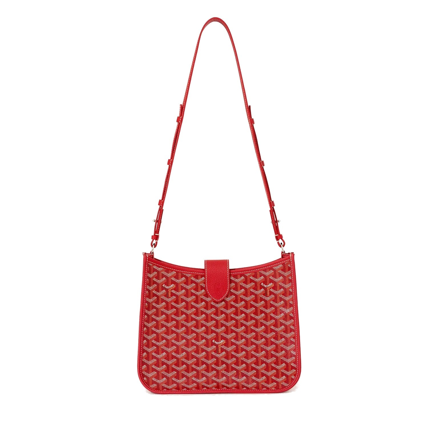 Canvas Flap Crossbody Bag - Red - 13