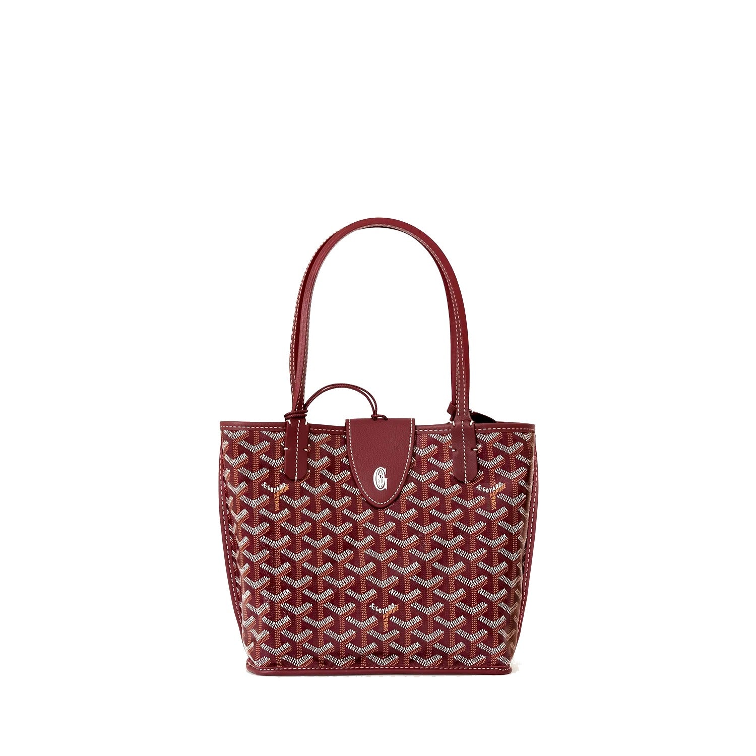 Reversible Leather Mini Tote - Burgundy - 43