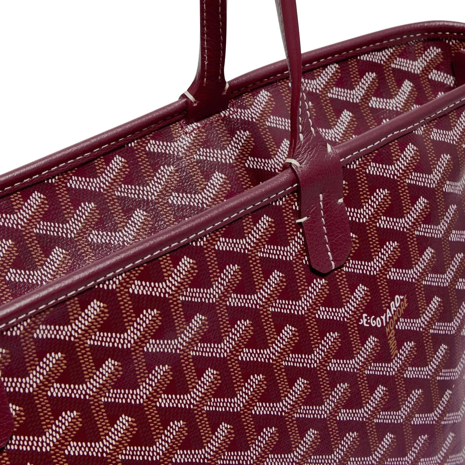 Zippered Canvas Tote - Small - Burgundy - 35