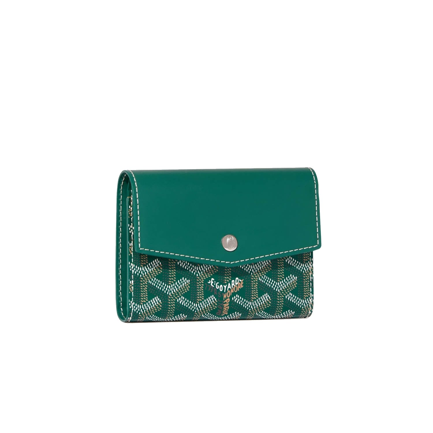 Compact Bi-Fold Wallet with Coin Pocket - Green