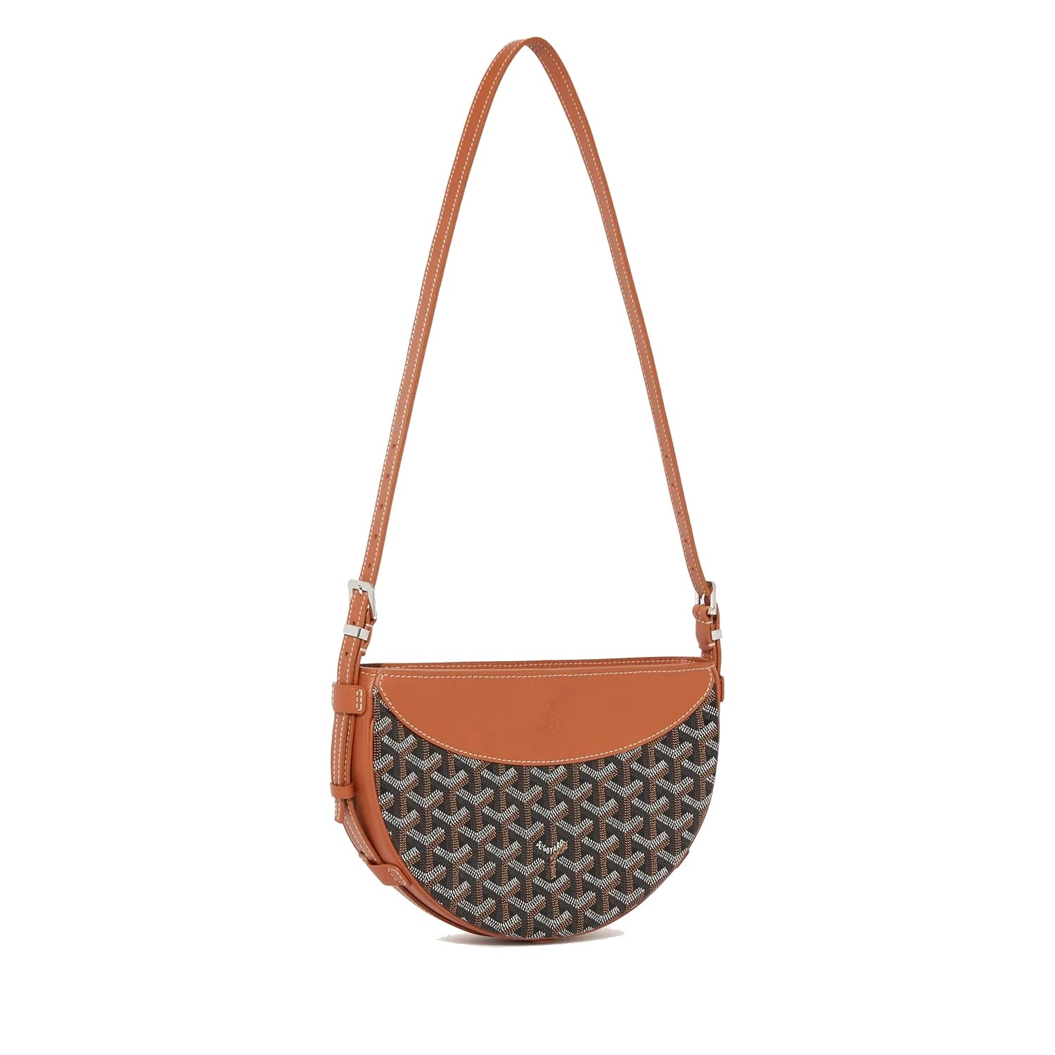 Crescent Shoulder Bag - Black & Tan - 8