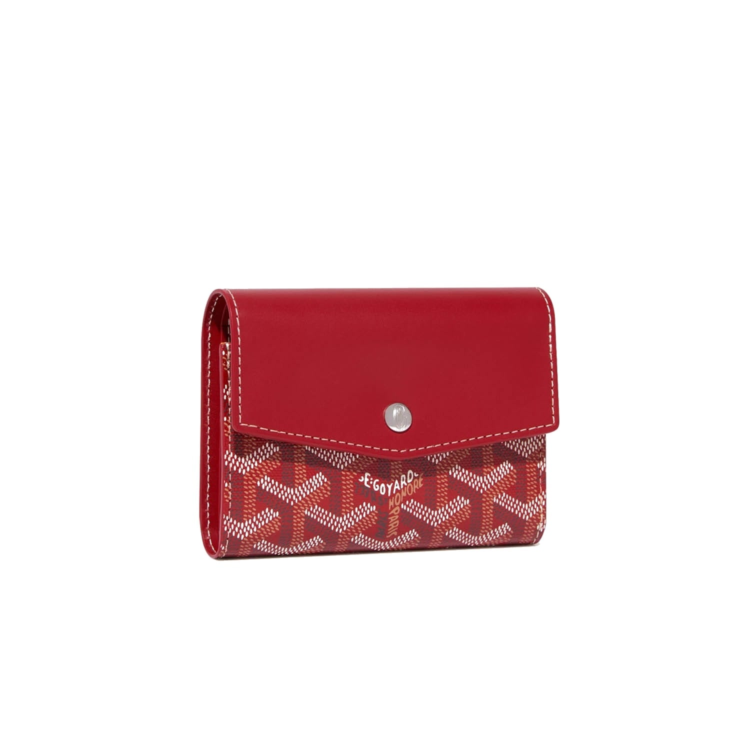 Compact Bi-Fold Wallet with Coin Pocket - Red