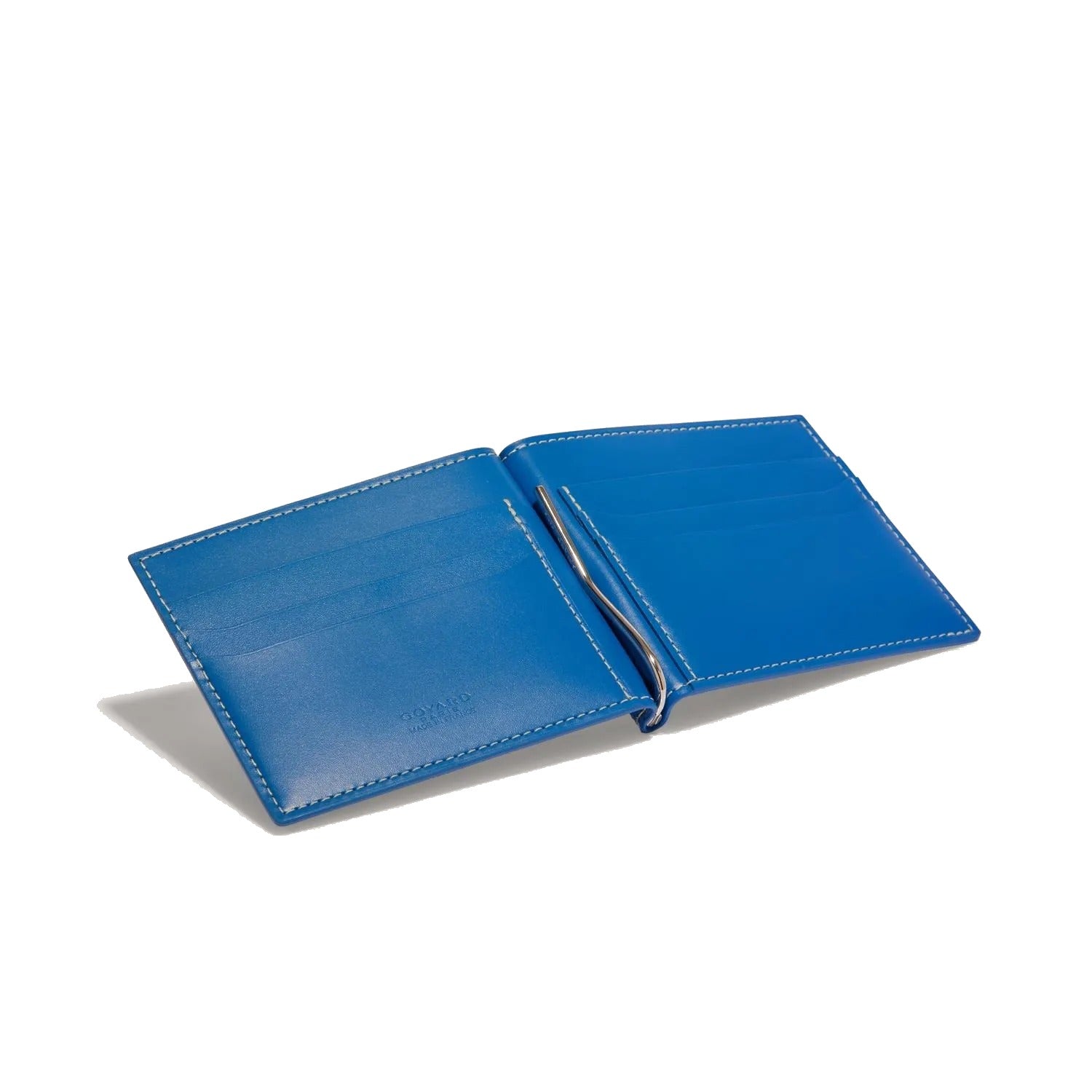 Leather Money Clip Card Holder - Sky Blue - 20