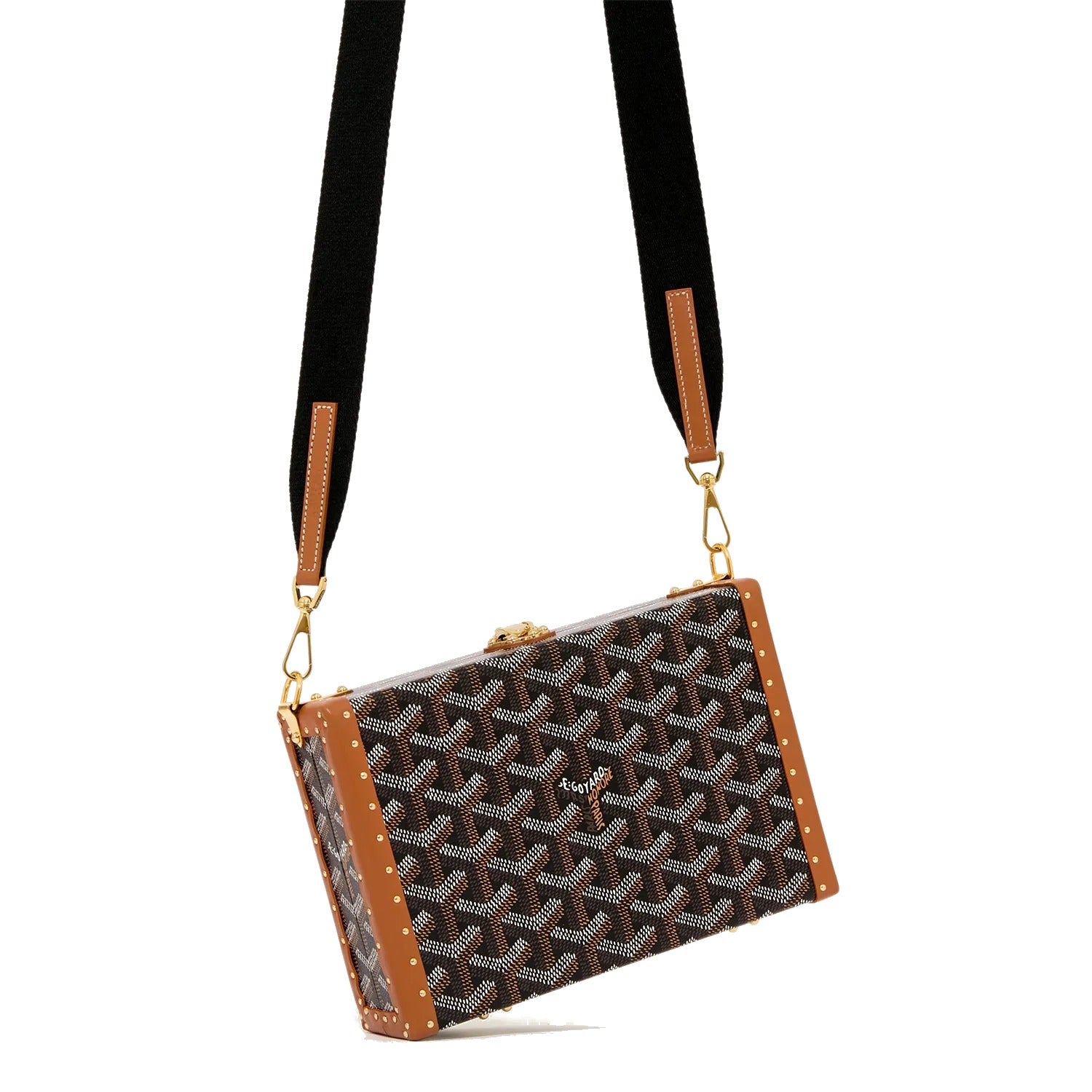 Trunk Crossbody Box Bag - Black & Tan - 8