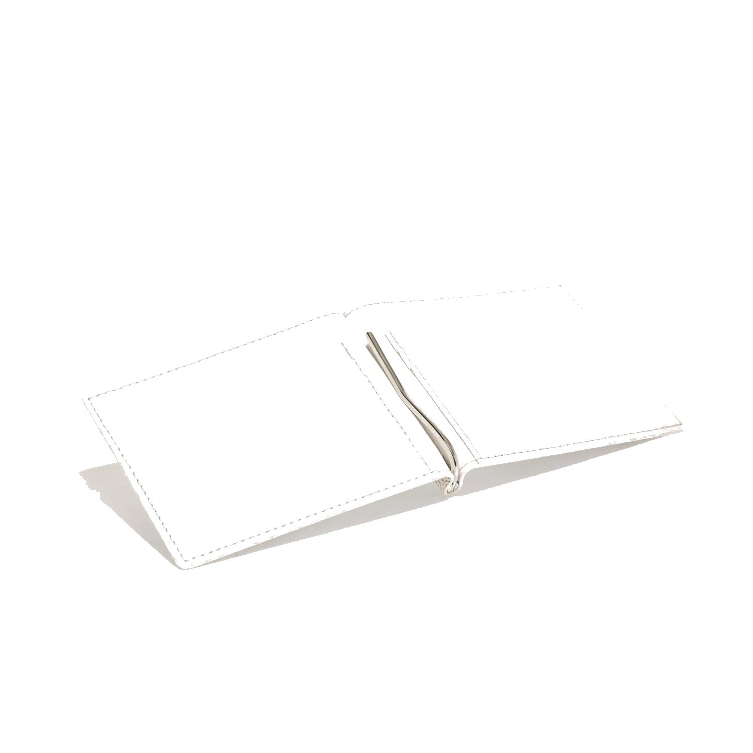 Leather Money Clip Card Holder - White - 29