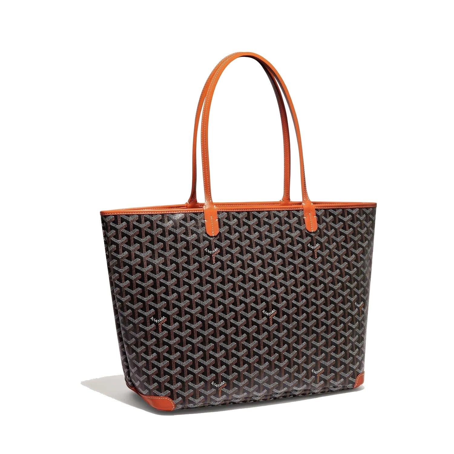 Zippered Canvas Tote - Medium - Black & Tan