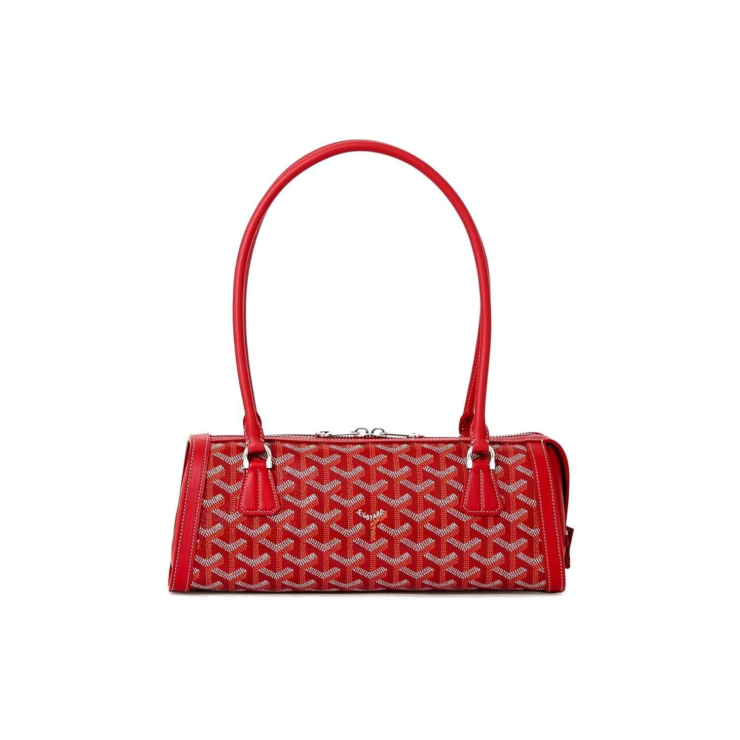 Round Structured Top-Handle Bag - Red - 12