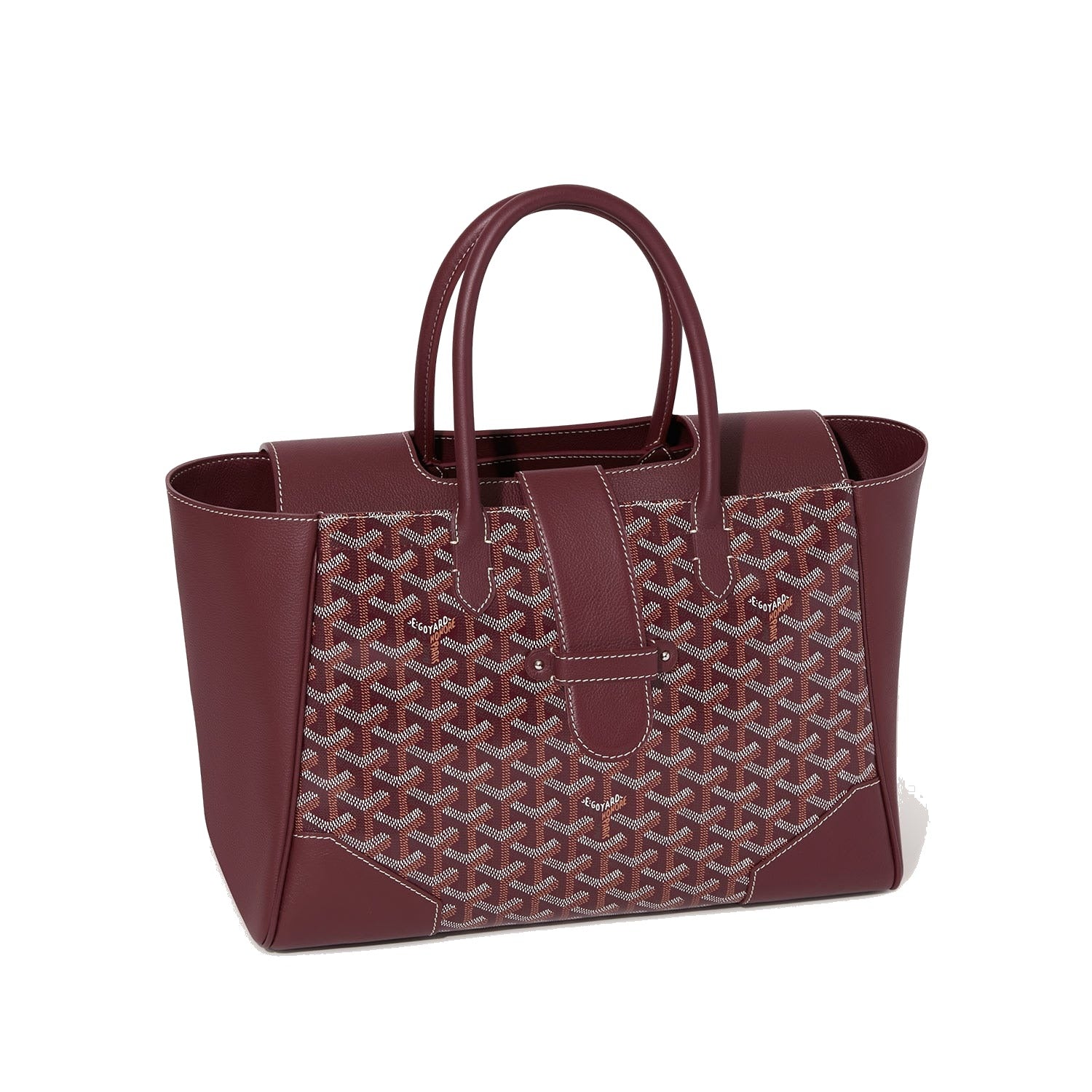 Structured Convertible Tote Bag - Burgundy - 63