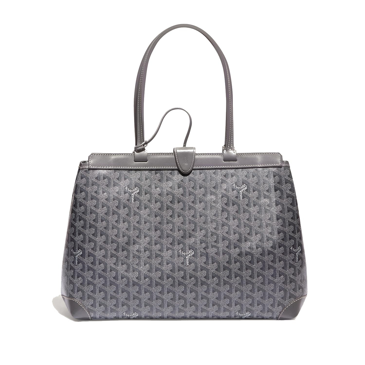Contrast Leather Shoulder Bag - Grey - 42